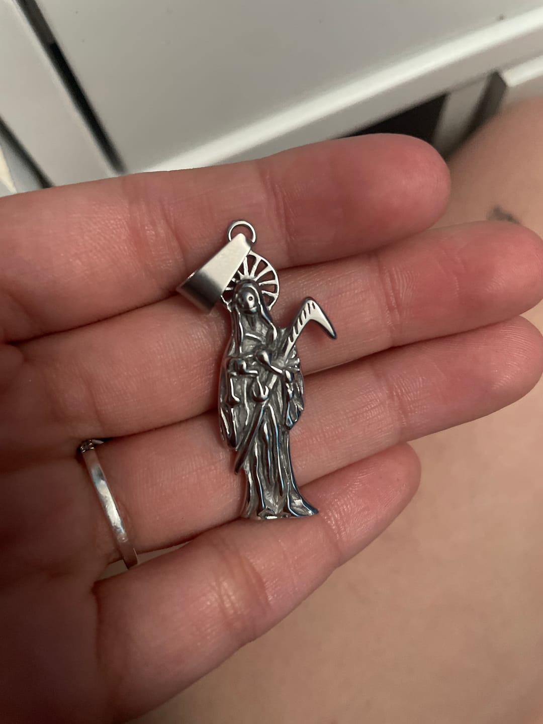 Customer photo review of SANTA MUERTE PENDANT
