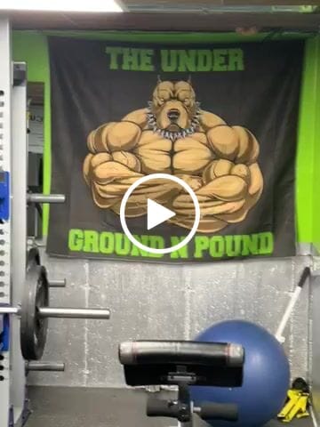 Customer video review of Personalized Gym Banner Home Gym Flags Muscle Strong Pitbull Multi Colors 10344