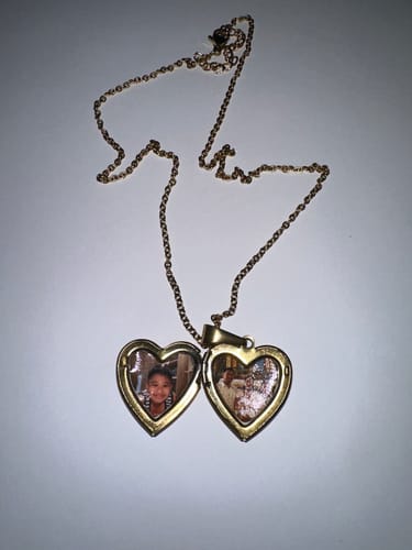 Customer photo review of Printave™ Personalized Heart Locket Necklace