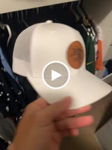 Customer video review of Custom Leather Patch Trucker Hat - Richardson 112