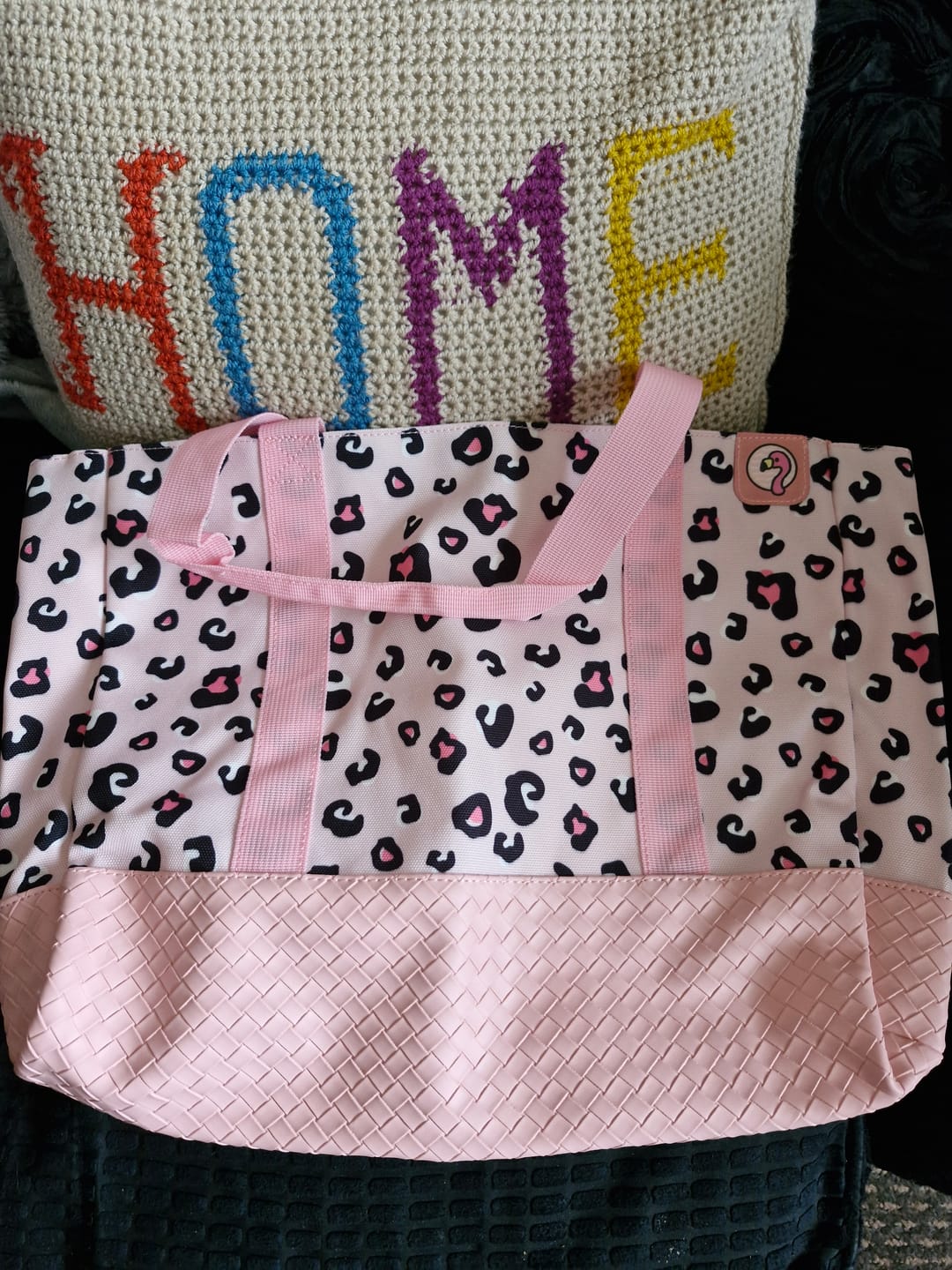 Customer photo review of Pink Leopard Tote Bag