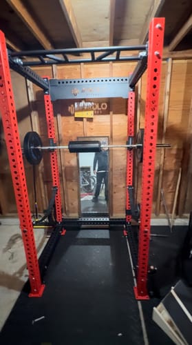 Customer photo review of P5 Four Post Power Rack Builder(3‘’×3‘’, 1" Holes, 90‘’H x 44‘’D)