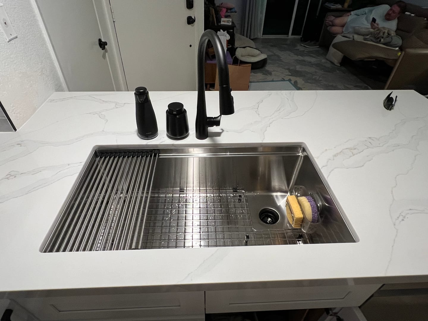 Customer photo review of 33" Undermount Workstation Sink – 16 Gauge Stainless Steel Single Bowl – Offset Drain Right – Seamless Drain (5LS33R)