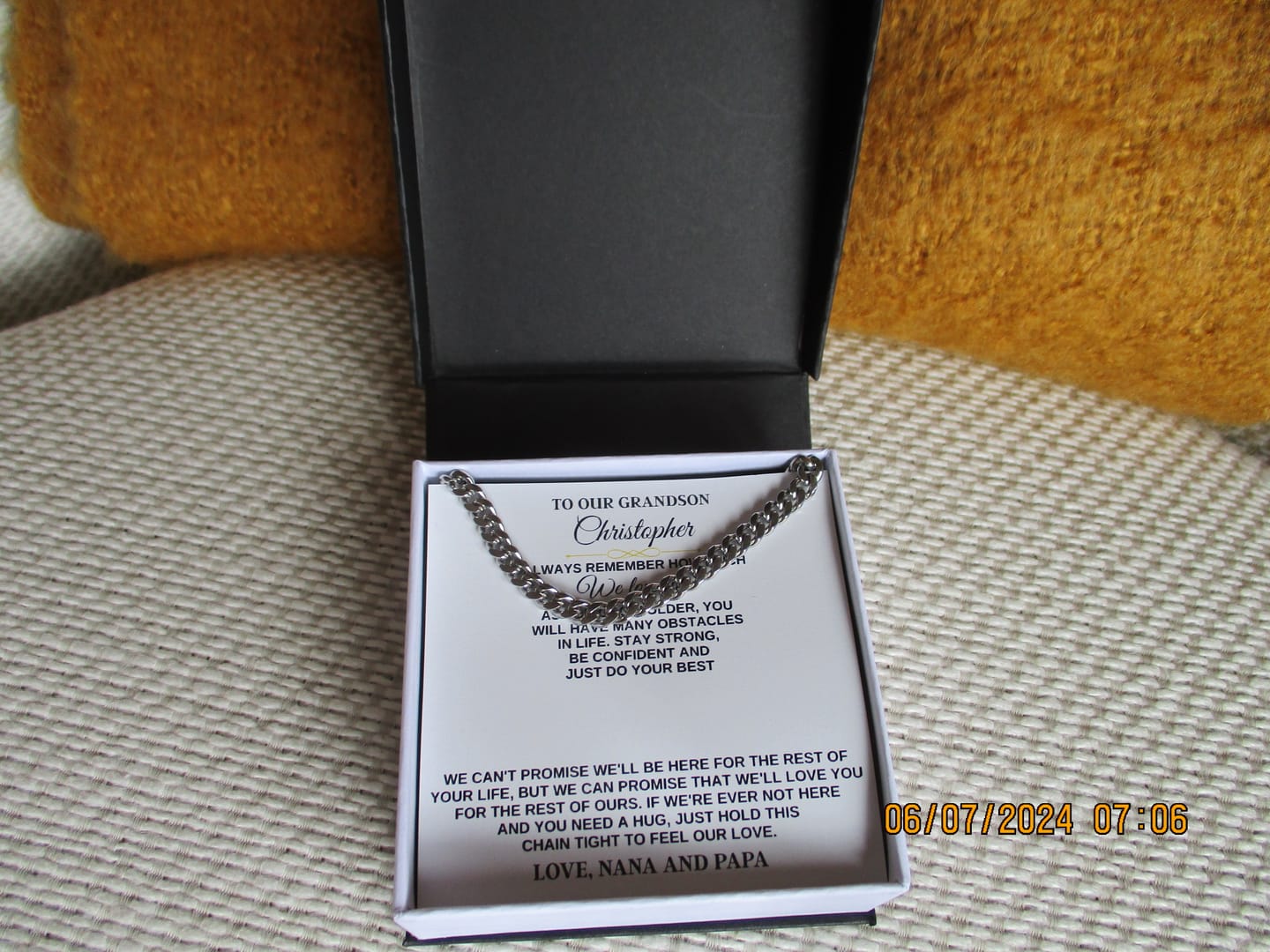 Customer photo review of For Grandson - Personalized Special Gift Set - SS258P