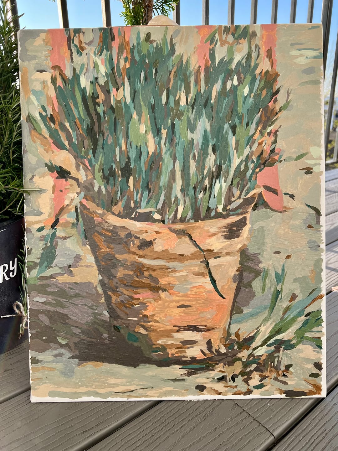 Customer photo review of Flowerpot with Garlic Chives - Paint by Numbers