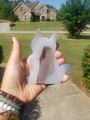 Customer photo review of Agate Cat w/ Druzy (Perfectly Imperfect)
