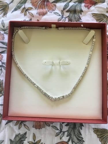 Customer photo review of Art Deco CZ Tennis Necklace in Sterling Silver