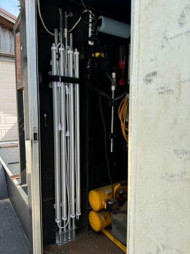 Customer photo review of Pit Light Storage Rack - 10 Foot Models