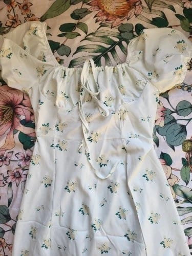 Customer photo review of Sundress - Floral - Puff Sleeve - Summer Dress - Maxi Dress