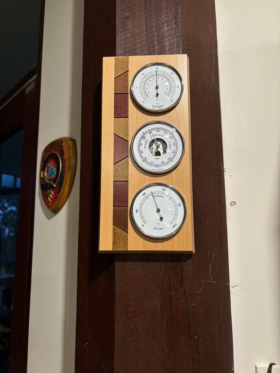 Customer photo review of Stylish Beech & Chrome Weather Station 3 in 1 - Hygrometer + Barometer + Therometer