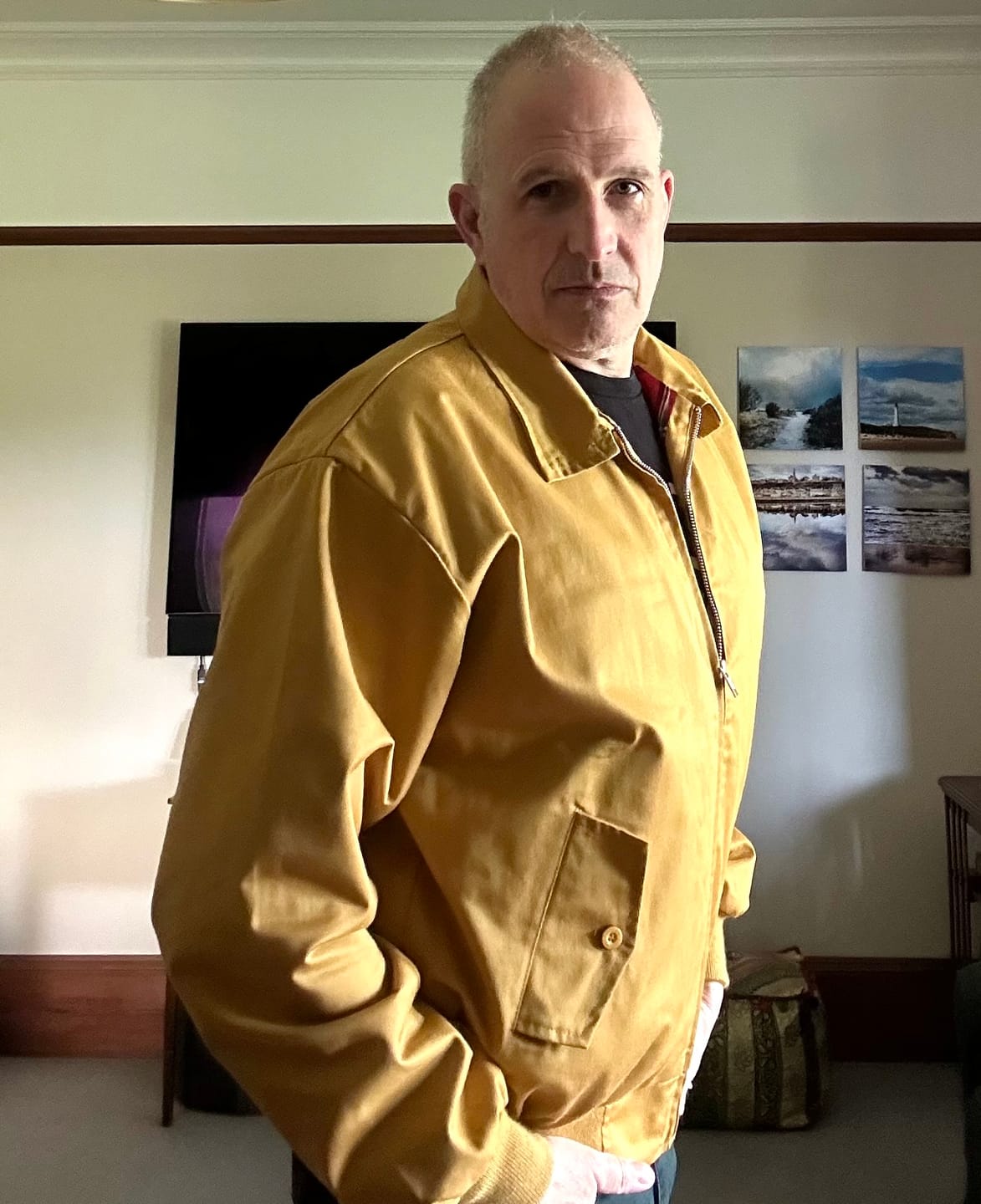 Customer photo review of **NEW**  Harrington Jacket - MUSTARD