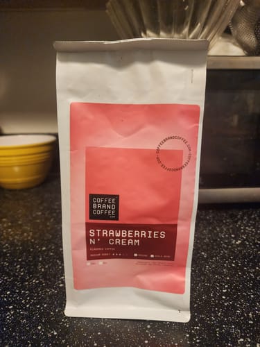 Customer photo review of Strawberries 'n Cream Flavored Coffee