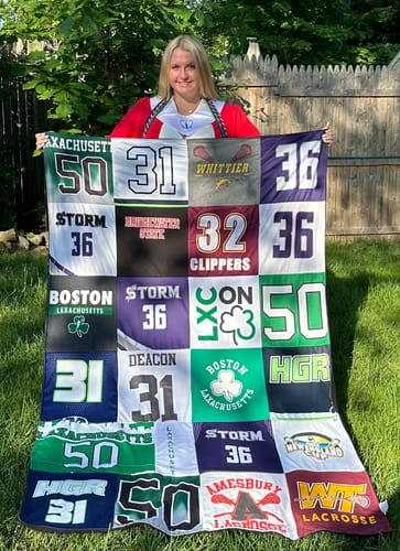 T-shirt quilt featuring amesbury clippers, boston lacrosse by Peter from MA