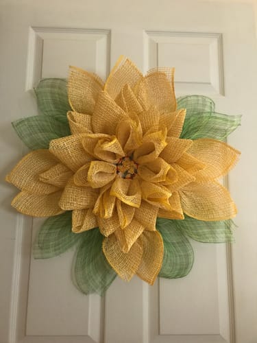 Customer photo review of 10"X10Yd Multi Poly Burlap Mesh Yellow/White RP8159M2