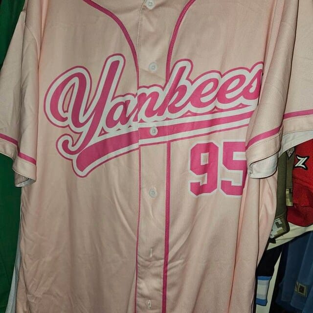 Customer photo review of Custom Medium White Full Button Down Mesh Fans Special Edition Authentic Baseball Jersey