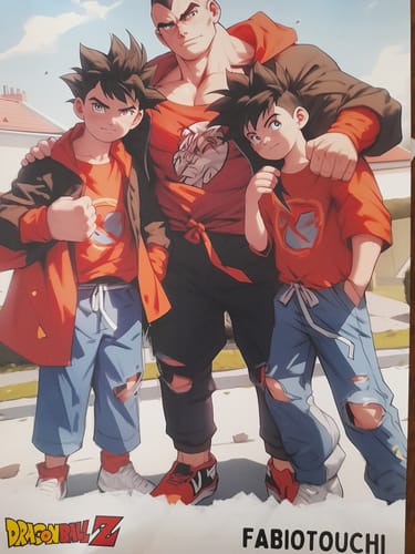 Customer photo review of Portrait manga personnalisé | Dragon Ball Z