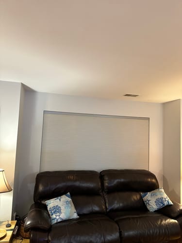 Customer photo review of SmartWings Motorized Light Filtering Cellular Shades Hazel
