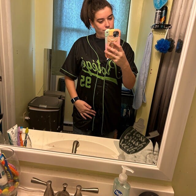 Customer photo review of Custom Black Full Button Up Mesh Fans Special Edition Authentic Baseball Jersey