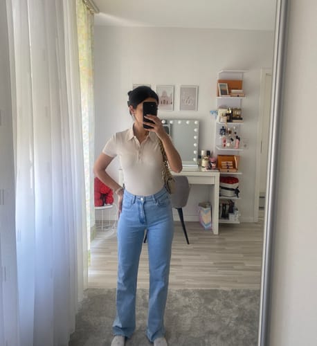 Customer photo review of Wide Leg Stretch Jeans