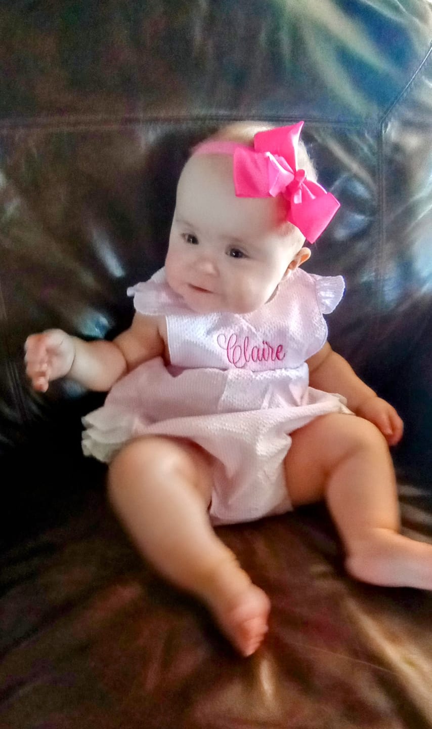 Customer photo review of Pink Stripe Leah Bubble