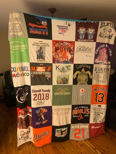 T-shirt quilt featuring baltimore orioles by Karen T from MD