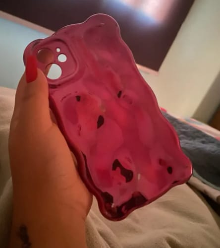 Customer photo review of 3D Bubble Wave Pattern Bright Pink iPhone Case