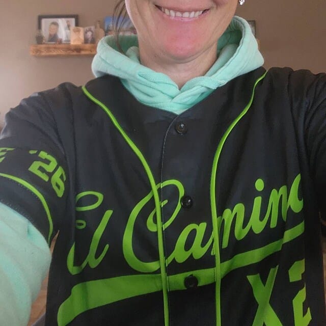 Customer photo review of Custom Black Full Button Up Mesh Fans Special Edition Authentic Baseball Jersey