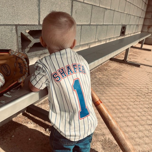 Customer photo review of Custom LIGHT WHITE Pinstripe Mesh Fans Special Edition Authentic Baseball Jersey