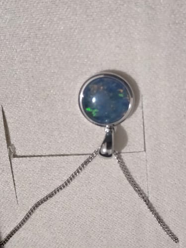 Customer photo review of Round Opal Pendant in Sterling Silver