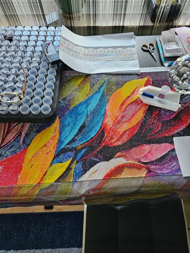 Customer photo review of 5D Diamond Painting AB Steine Farbige Blätter mit 100 Farben