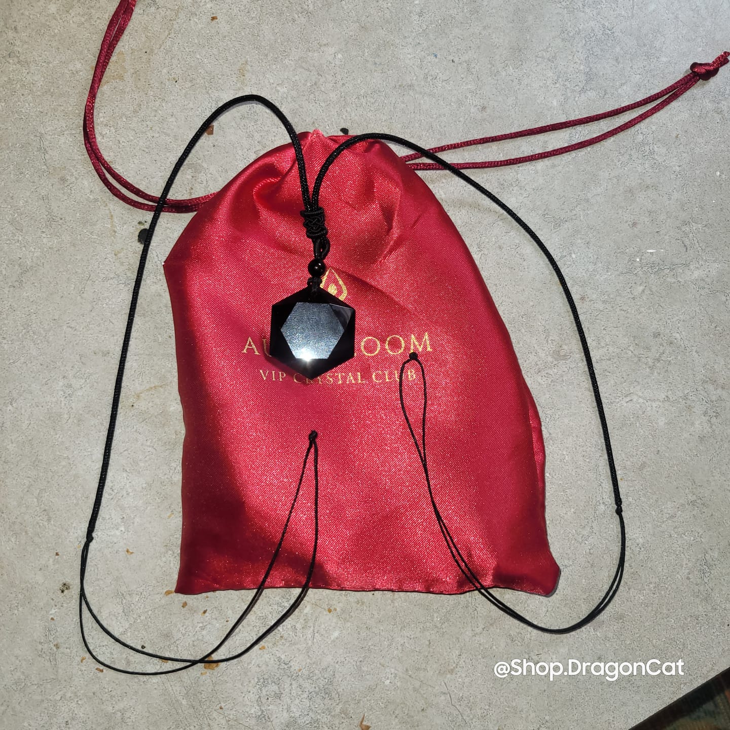 Customer photo review of Obsidian Self Protection Necklace