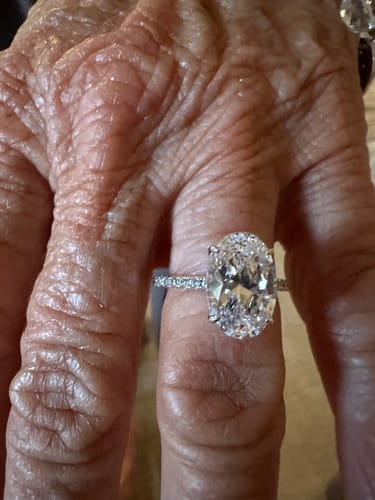 Customer photo review of 4.0Ct Oval Cut Engagement Ring Promise Ring For Her In Sterling Silver