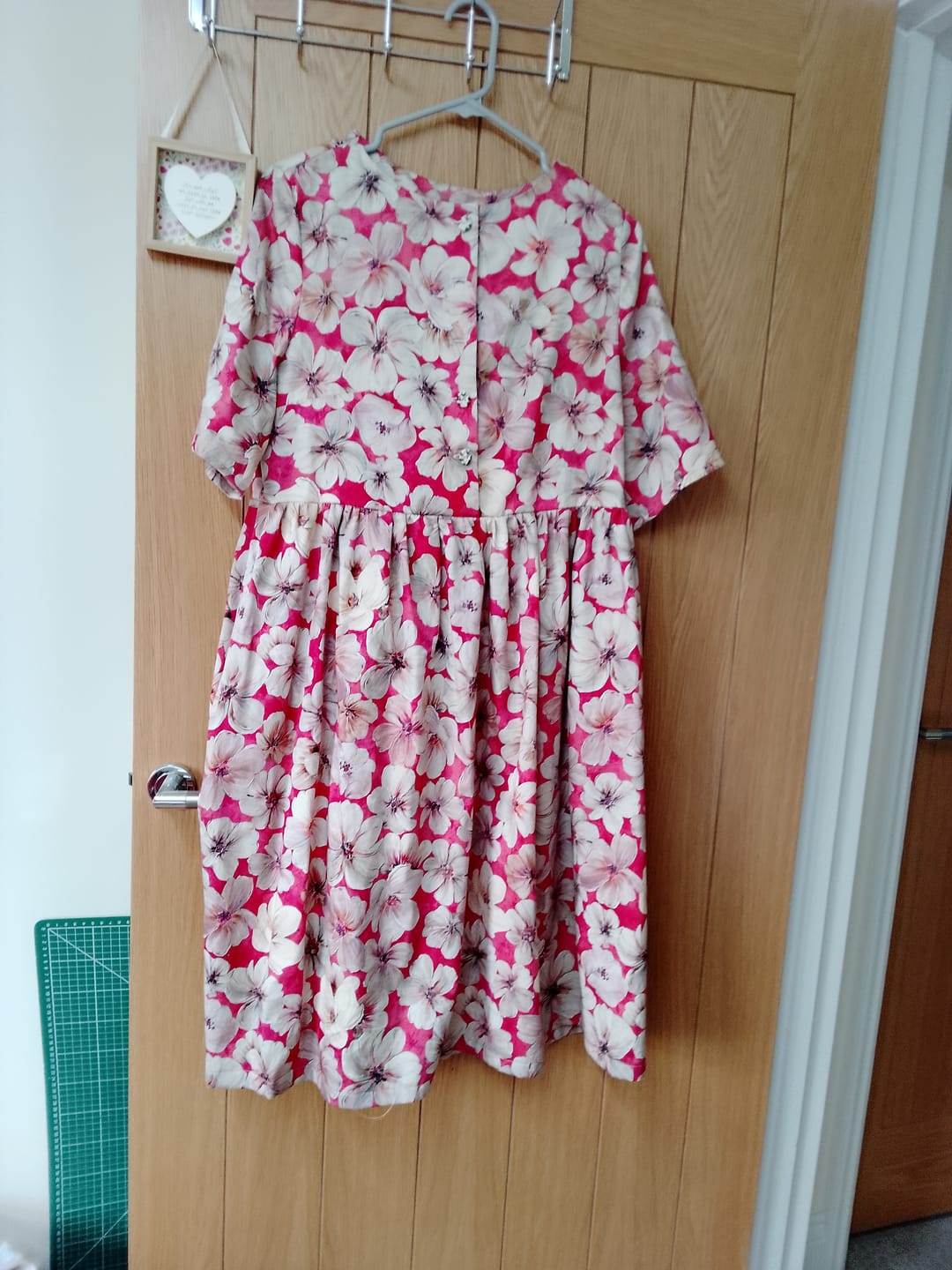 Customer photo review of Beige Flowers Cotton Sateen Fabric