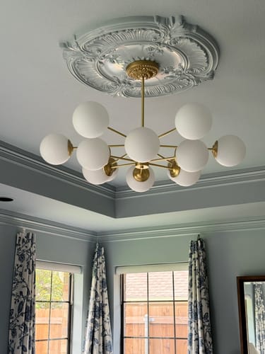 Customer photo review of Opal Glass Globe Sputnik Chandelier