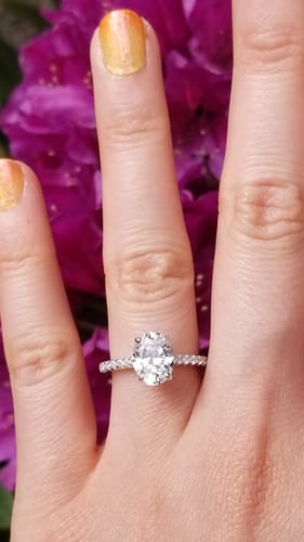 Customer photo review of Solitaire 1.8ct Oval CZ Ring in Sterling Silver