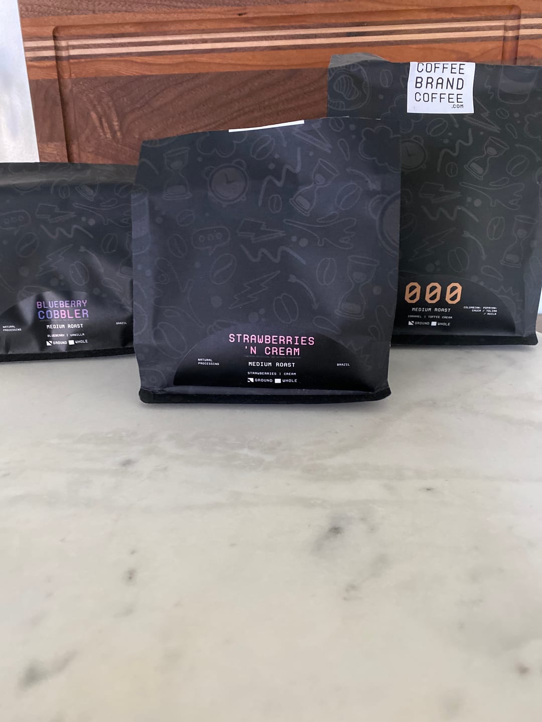 Customer photo review of Strawberries 'n Cream Flavored Coffee