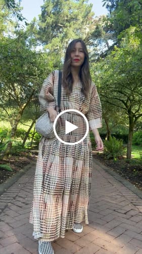 Customer video review of WOODSTOCK DRESS | NEUTRAL RUBIX CHEX