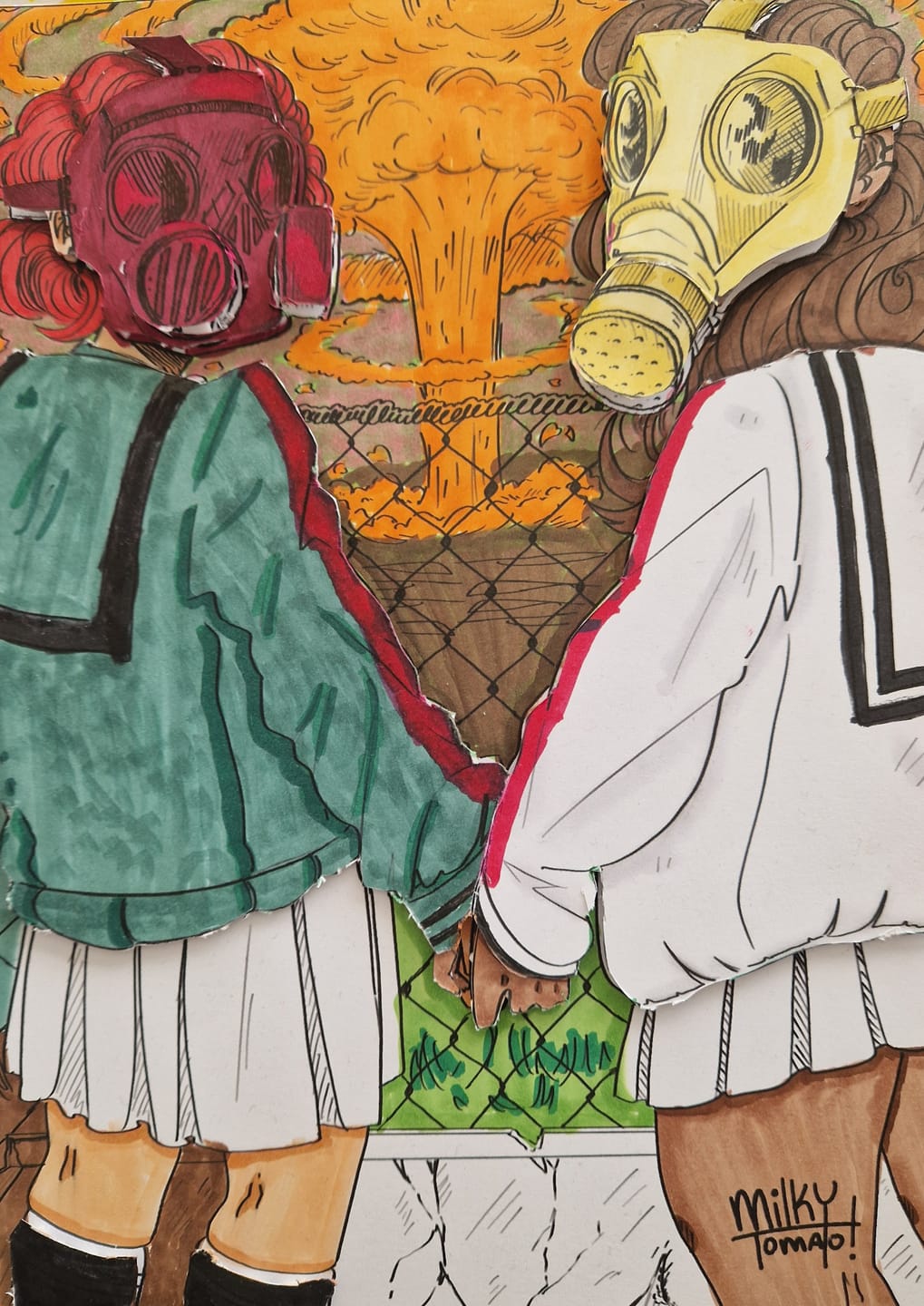 Customer photo review of Gas Mask Girls Coloring Page PDF