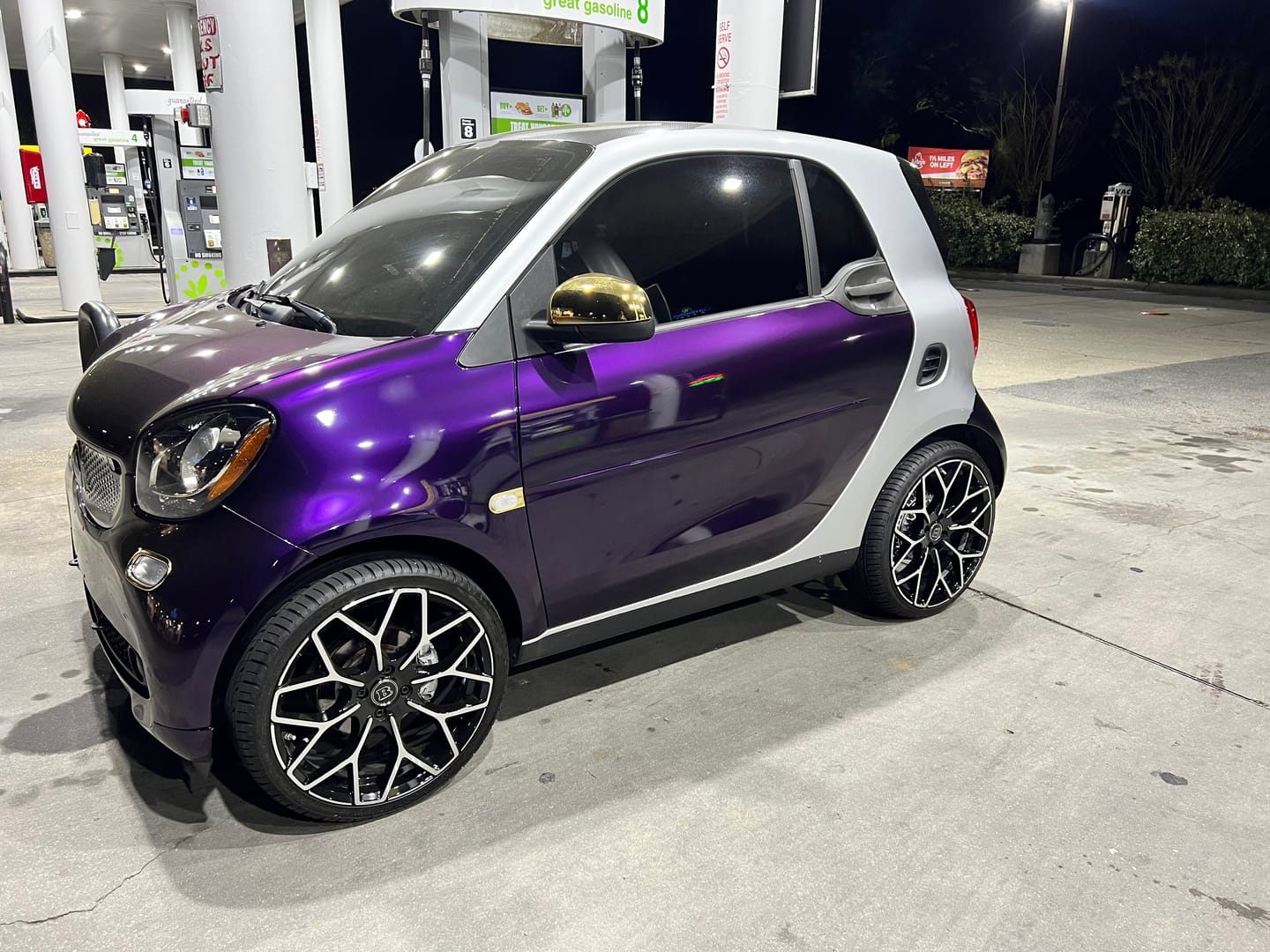 Customer photo review of Glossy Metallic Midnight Purple Vinyl Wrap
