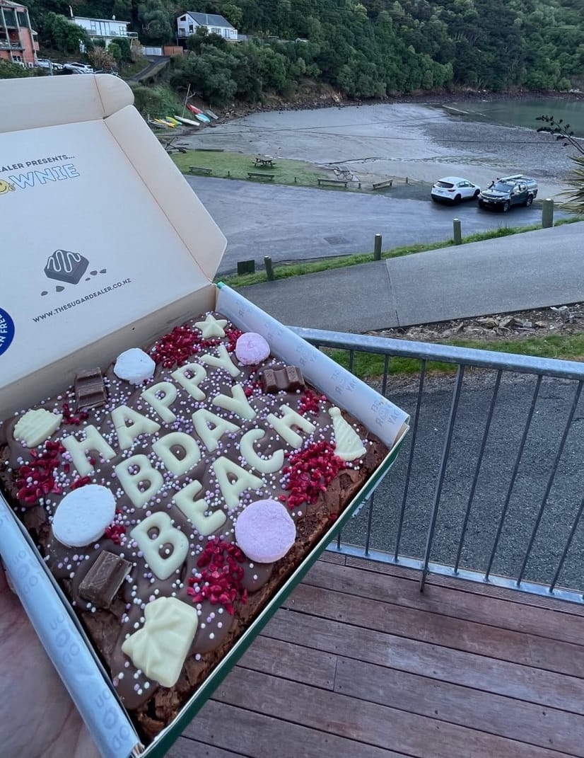 Customer photo review of Gluten free custom message brownie