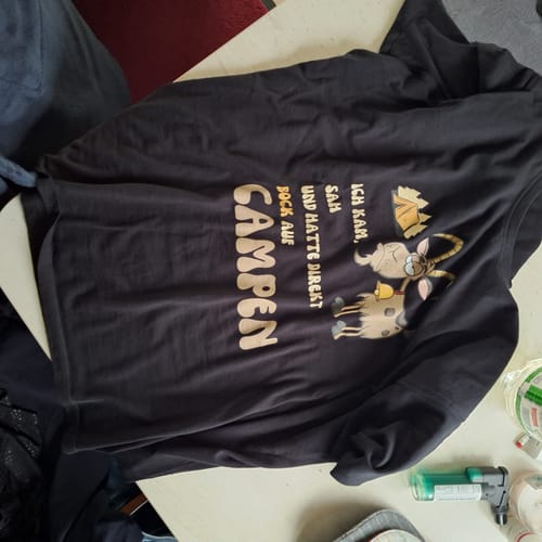 Customer photo review of Bock auf Campen  - Herren Premiumshirt