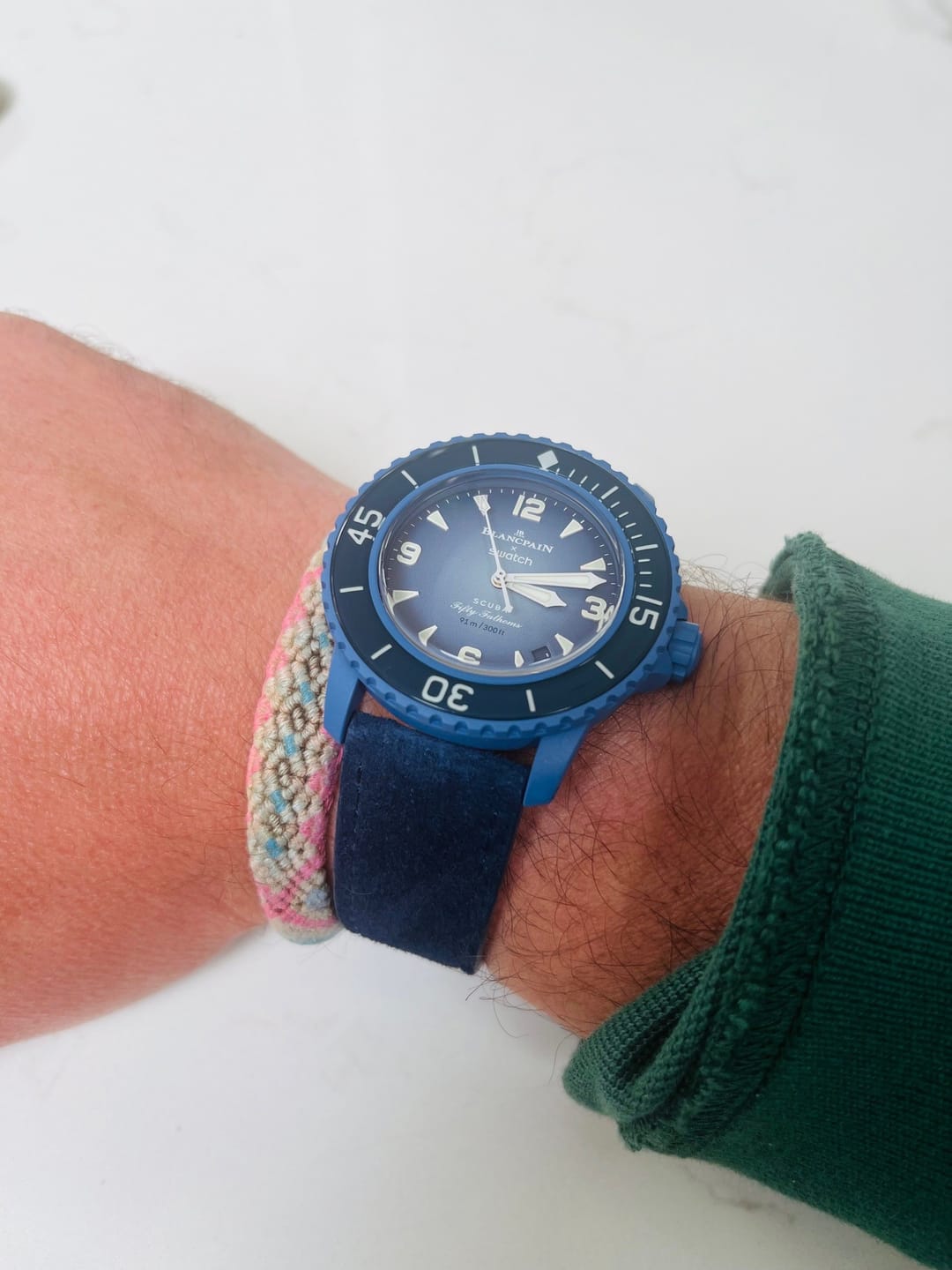 Customer photo review of Suede Watch Strap Premium Hand-made