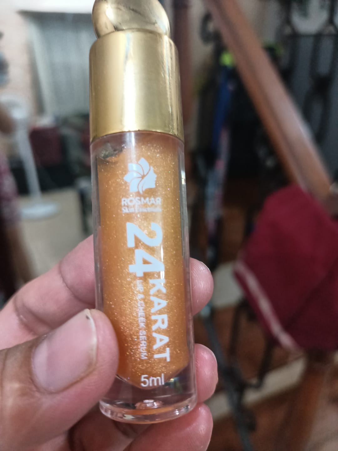 Customer photo review of ROSMAR COSMETICS 24 KARAT LIP & CHEEK SERUM