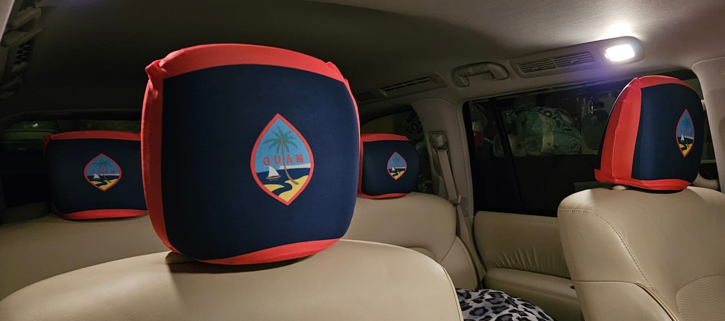 Customer photo review of Guam Flag Custom Car Headrest Cover (Set of 2) - Ready to Ship