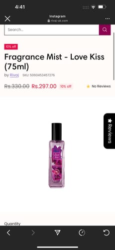 Customer photo review of Fragrance Mist - Love Kiss (236ml)