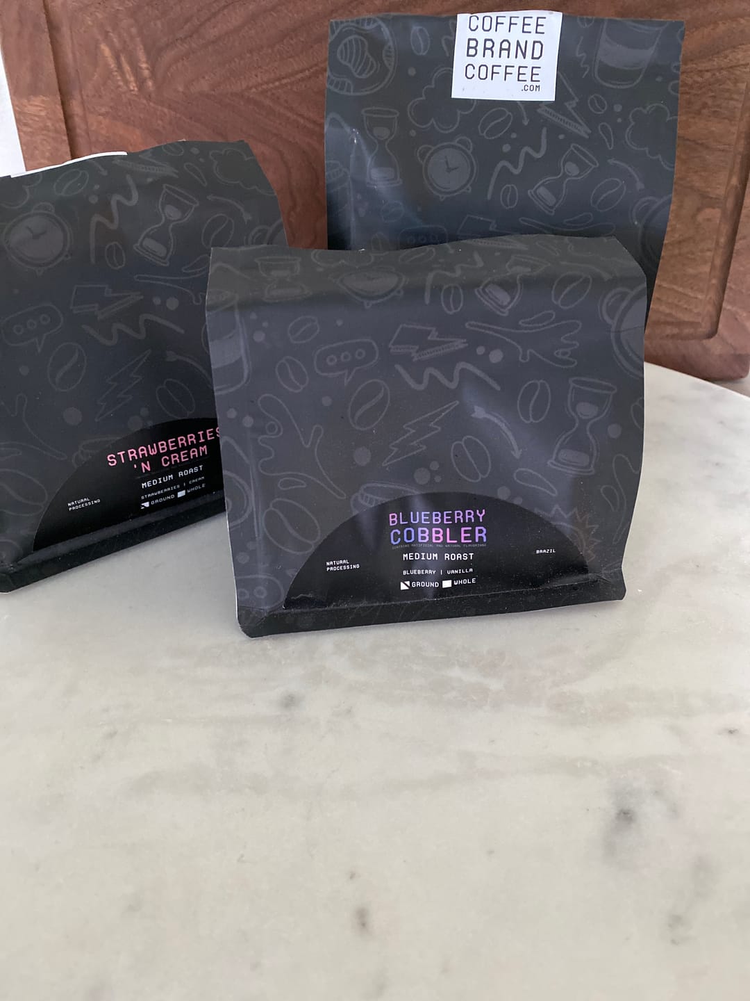 Customer photo review of Blueberry Cobbler Flavored Coffee