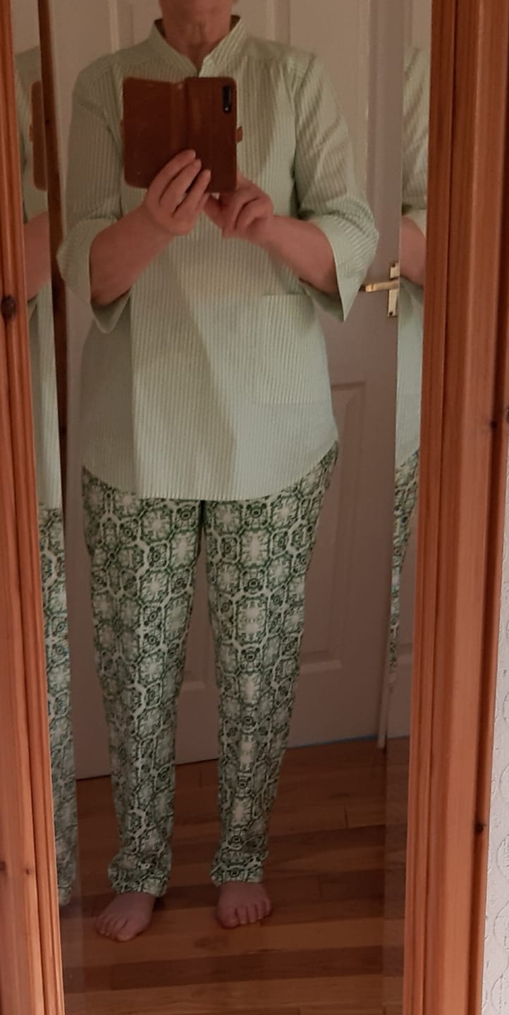 Customer photo review of Ticking Stripes Rose & Hubble Cotton Poplin Fabric