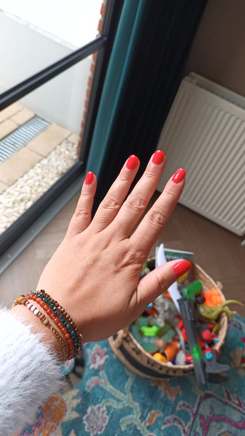 Customer photo review of Rose Red Dipping Powder