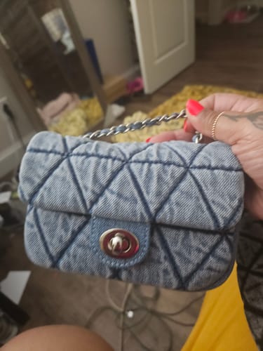 Customer photo review of Chained Denim Shoulder Bag
