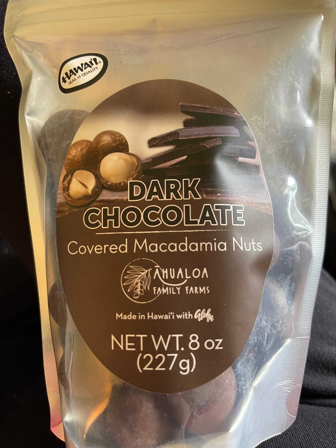 Customer photo review of Dark Chocolate Macadamia Nuts